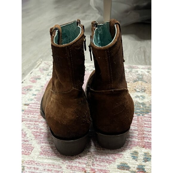 CORRAL Eudora Chocolate-Tan Lamb Abstract Short Top Boot Size 6.5 - Picture 8 of 14